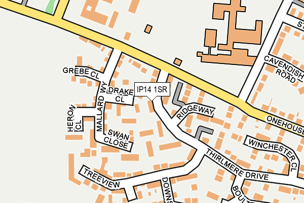 IP14 1SR map - OS OpenMap – Local (Ordnance Survey)