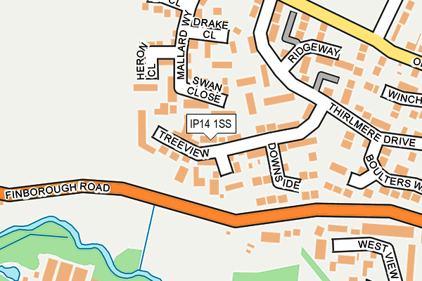 IP14 1SS map - OS OpenMap – Local (Ordnance Survey)