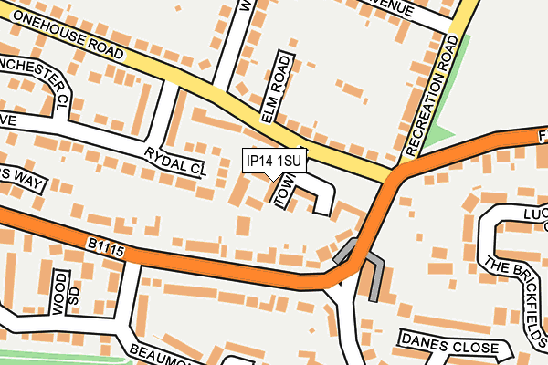 IP14 1SU map - OS OpenMap – Local (Ordnance Survey)