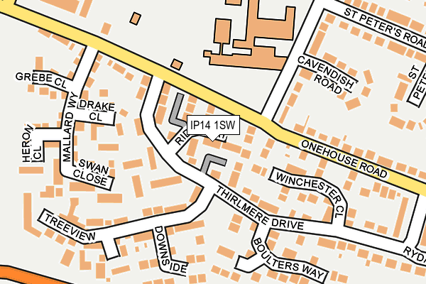 IP14 1SW map - OS OpenMap – Local (Ordnance Survey)