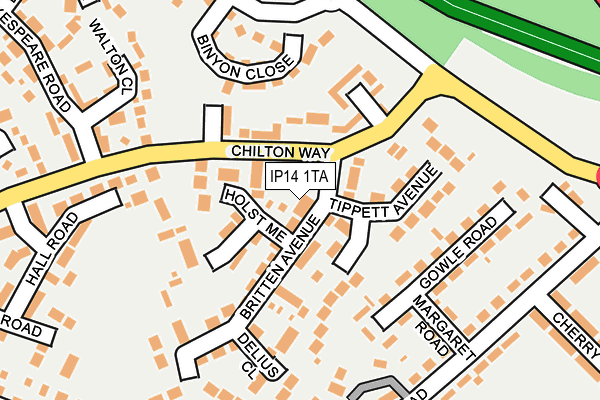 IP14 1TA map - OS OpenMap – Local (Ordnance Survey)