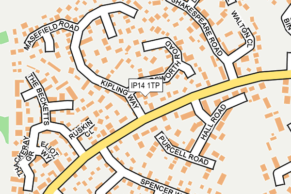 IP14 1TP map - OS OpenMap – Local (Ordnance Survey)