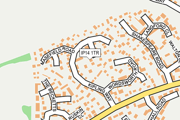 IP14 1TR map - OS OpenMap – Local (Ordnance Survey)