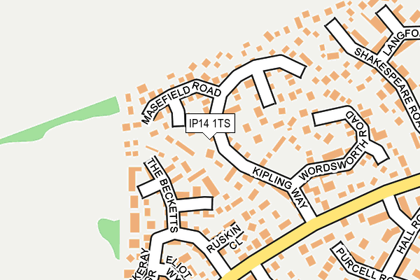 IP14 1TS map - OS OpenMap – Local (Ordnance Survey)