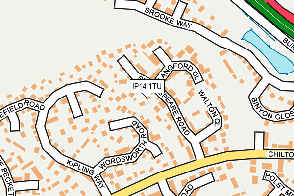 IP14 1TU map - OS OpenMap – Local (Ordnance Survey)