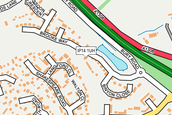 IP14 1UH map - OS OpenMap – Local (Ordnance Survey)