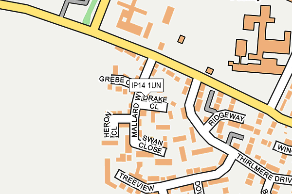 IP14 1UN map - OS OpenMap – Local (Ordnance Survey)