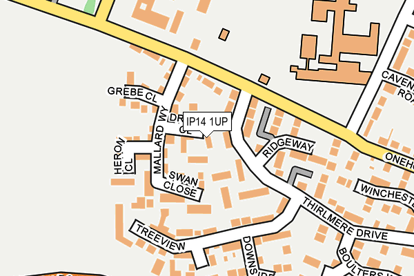 IP14 1UP map - OS OpenMap – Local (Ordnance Survey)