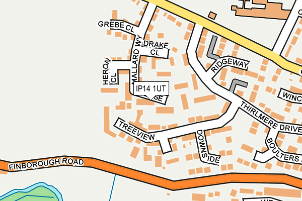 IP14 1UT map - OS OpenMap – Local (Ordnance Survey)