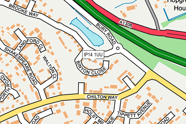 IP14 1UU map - OS OpenMap – Local (Ordnance Survey)