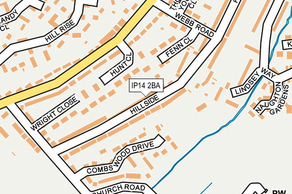 IP14 2BA map - OS OpenMap – Local (Ordnance Survey)