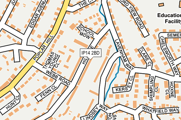 IP14 2BD map - OS OpenMap – Local (Ordnance Survey)