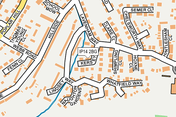 IP14 2BG map - OS OpenMap – Local (Ordnance Survey)