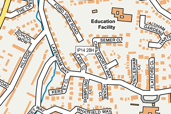 IP14 2BH map - OS OpenMap – Local (Ordnance Survey)