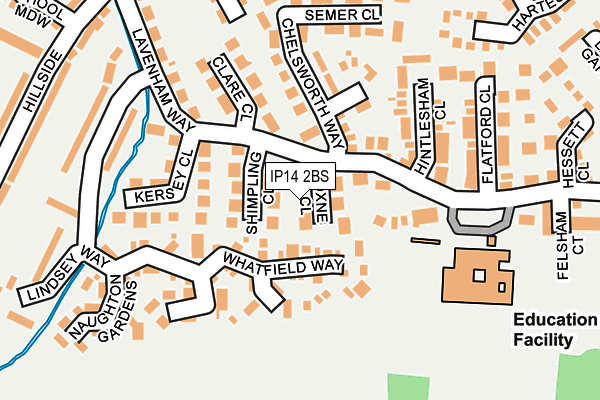 IP14 2BS map - OS OpenMap – Local (Ordnance Survey)