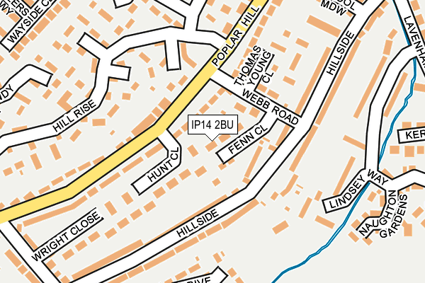 IP14 2BU map - OS OpenMap – Local (Ordnance Survey)