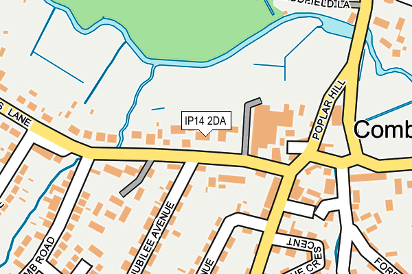 IP14 2DA map - OS OpenMap – Local (Ordnance Survey)