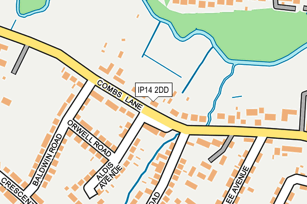 IP14 2DD map - OS OpenMap – Local (Ordnance Survey)