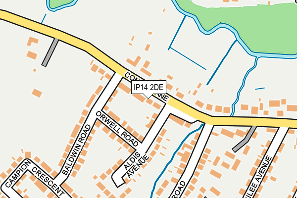 IP14 2DE map - OS OpenMap – Local (Ordnance Survey)