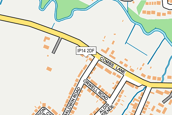 IP14 2DF map - OS OpenMap – Local (Ordnance Survey)