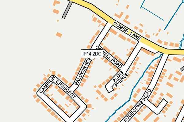 IP14 2DG map - OS OpenMap – Local (Ordnance Survey)