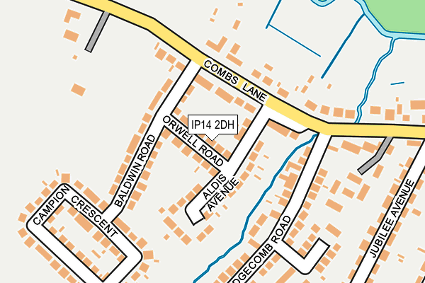 IP14 2DH map - OS OpenMap – Local (Ordnance Survey)