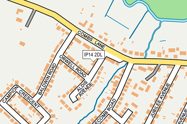 IP14 2DL map - OS OpenMap – Local (Ordnance Survey)