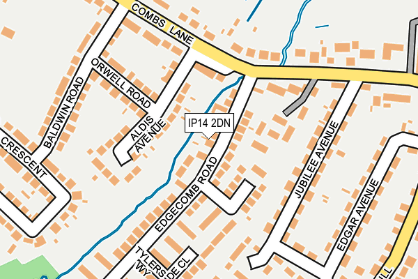 IP14 2DN map - OS OpenMap – Local (Ordnance Survey)