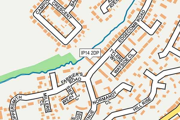 IP14 2DP map - OS OpenMap – Local (Ordnance Survey)