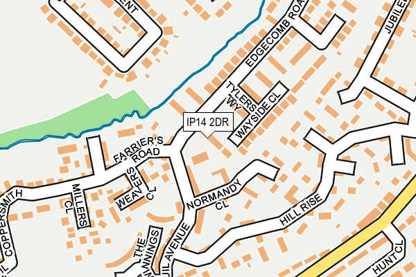 IP14 2DR map - OS OpenMap – Local (Ordnance Survey)