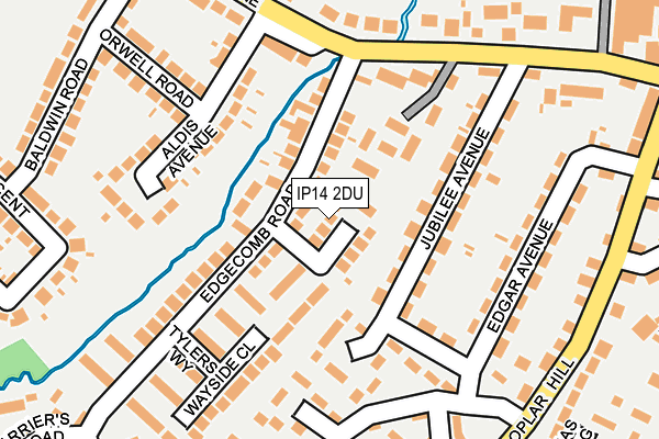 IP14 2DU map - OS OpenMap – Local (Ordnance Survey)