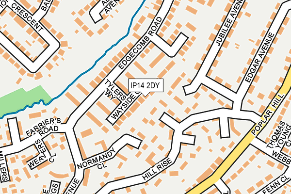 IP14 2DY map - OS OpenMap – Local (Ordnance Survey)