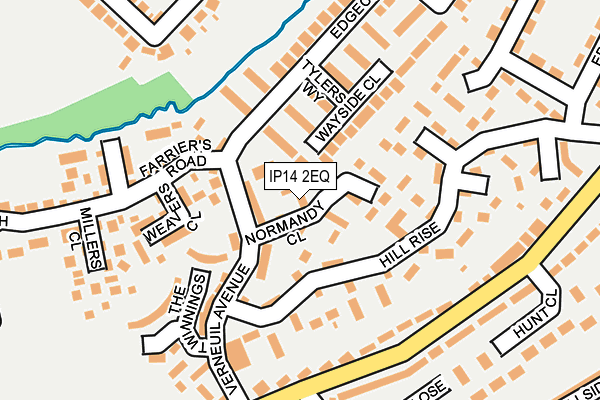 IP14 2EQ map - OS OpenMap – Local (Ordnance Survey)