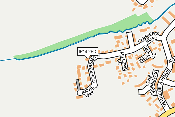 IP14 2FD map - OS OpenMap – Local (Ordnance Survey)
