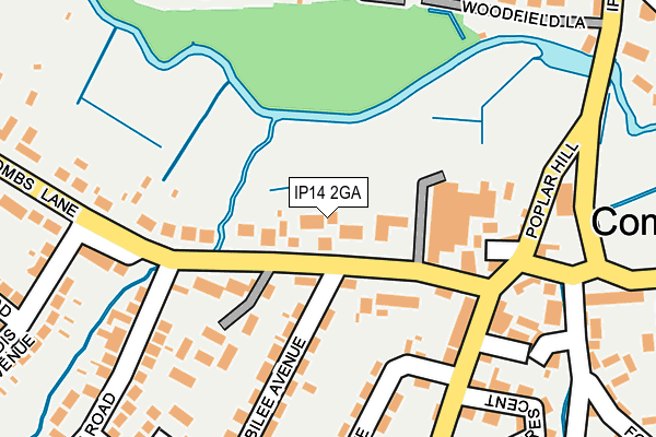 IP14 2GA map - OS OpenMap – Local (Ordnance Survey)