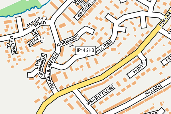 IP14 2HB map - OS OpenMap – Local (Ordnance Survey)