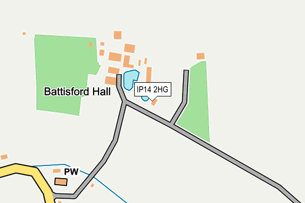 IP14 2HG map - OS OpenMap – Local (Ordnance Survey)