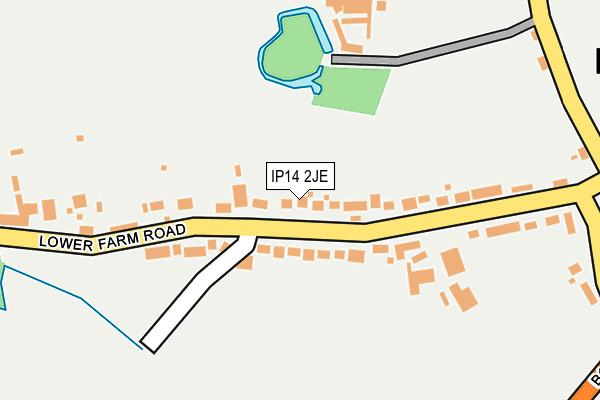 IP14 2JE map - OS OpenMap – Local (Ordnance Survey)