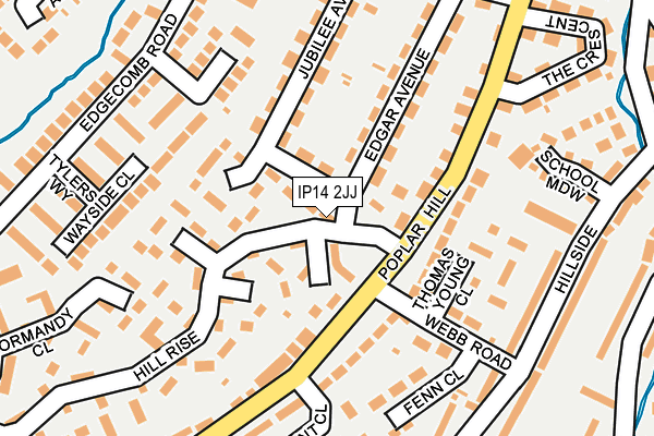 IP14 2JJ map - OS OpenMap – Local (Ordnance Survey)