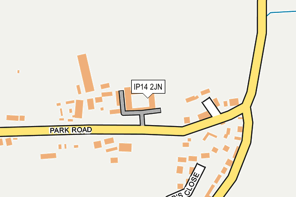 IP14 2JN map - OS OpenMap – Local (Ordnance Survey)