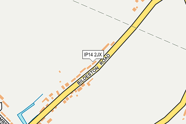 IP14 2JX map - OS OpenMap – Local (Ordnance Survey)