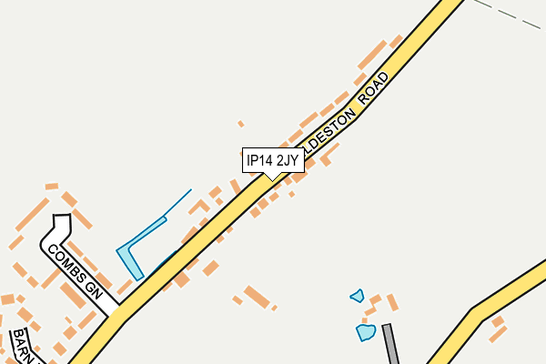 IP14 2JY map - OS OpenMap – Local (Ordnance Survey)