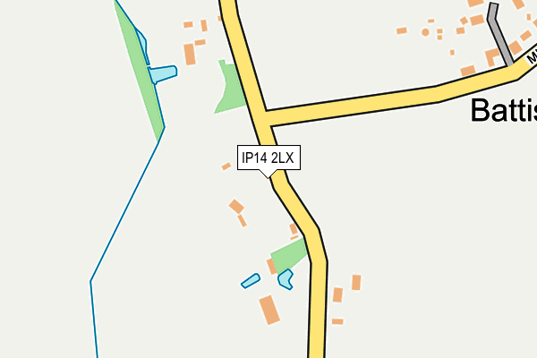 IP14 2LX map - OS OpenMap – Local (Ordnance Survey)