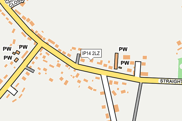 IP14 2LZ map - OS OpenMap – Local (Ordnance Survey)