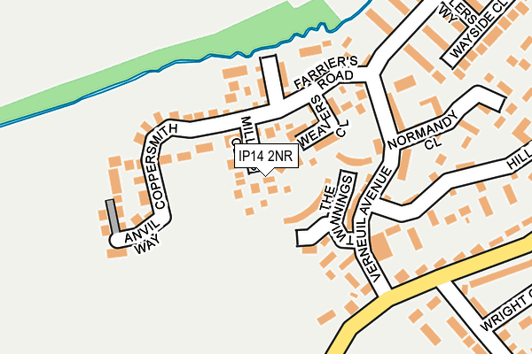 IP14 2NR map - OS OpenMap – Local (Ordnance Survey)