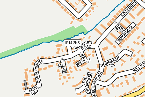IP14 2NS map - OS OpenMap – Local (Ordnance Survey)