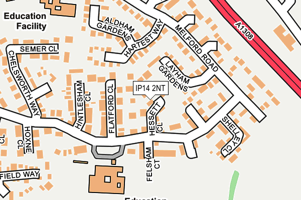 IP14 2NT map - OS OpenMap – Local (Ordnance Survey)
