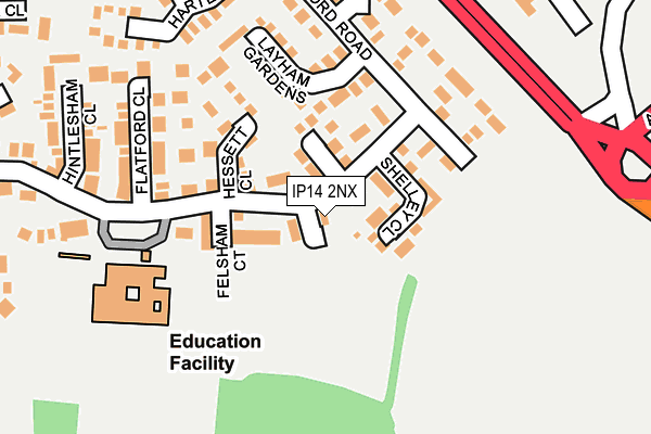 IP14 2NX map - OS OpenMap – Local (Ordnance Survey)