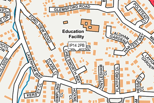 IP14 2PB map - OS OpenMap – Local (Ordnance Survey)