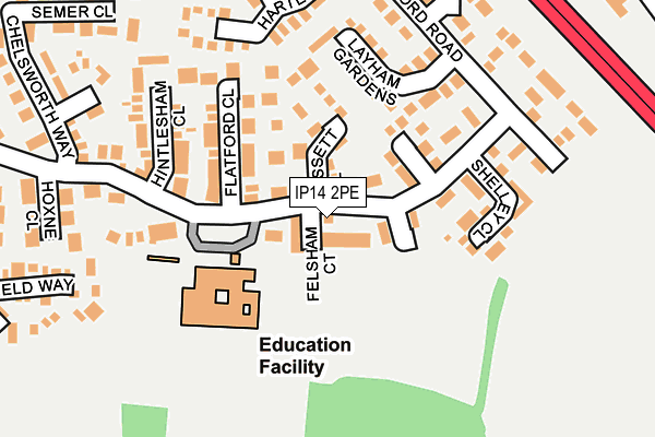 IP14 2PE map - OS OpenMap – Local (Ordnance Survey)